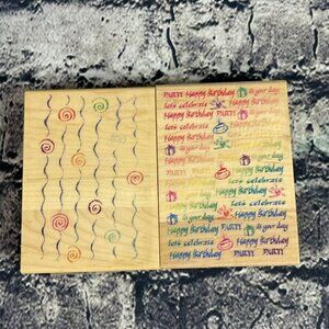 Inkadinkado Swirls Waves Phrase Wood Mounted Rubber Stamps